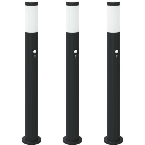 Pollerleuchten mit Sensor 3er 80 cm Edelstahl IP44 vidaXL