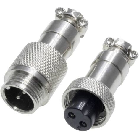 Pollin 453546 Connecteur rond mâle, Femelle Nombre total de pôles: 2 1 set D733812