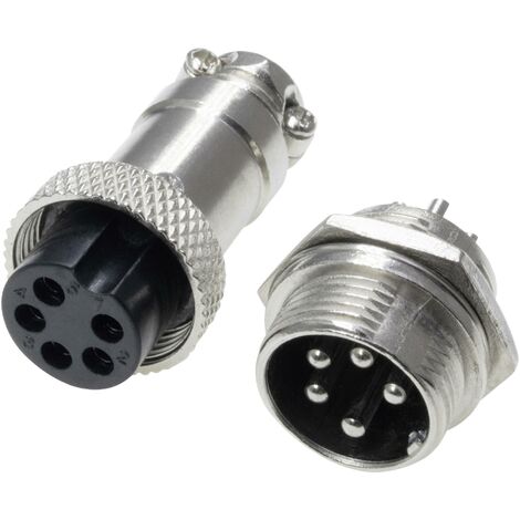Pollin 453554 Connecteur rond embase femelle, mâle Nombre total de pôles: 5 1 set D733452