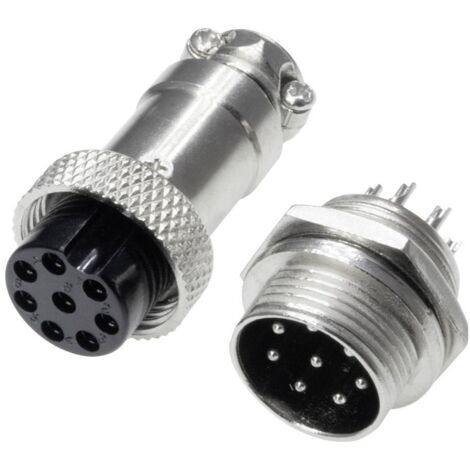 Pollin 453557 Connecteur rond embase femelle, mâle Nombre total de pôles: 8 1 set D733432