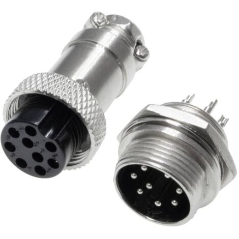 Pollin 453558 Connecteur rond embase femelle, mâle Nombre total de pôles: 9 1 set D733482