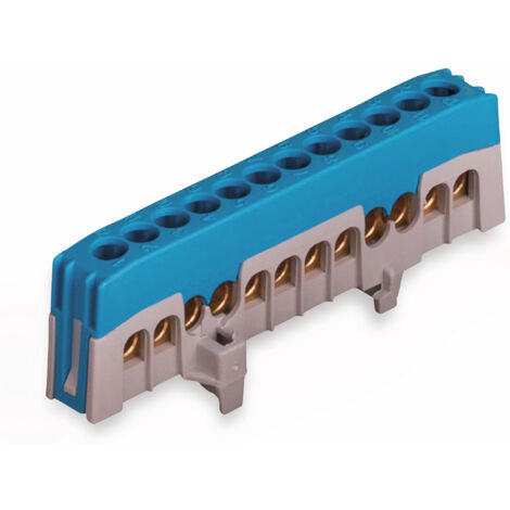 POLLMANN Neutralleiterklemme 12-polig, 16 mm², blau, für Hutschiene