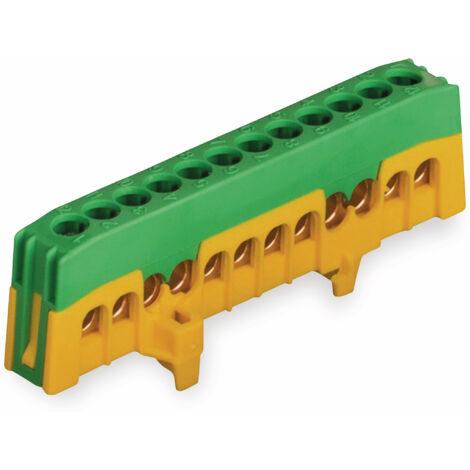 POLLMANN Schutzleiterklemme 12-polig, 16 mm², grün/gelb, für Hutschiene