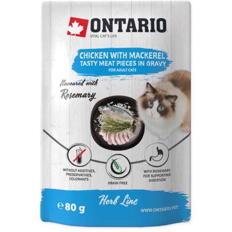 Pollo alle erbe aromatiche Ontario CAT, sgombro, riso, rosmarino in salsa 80 g
