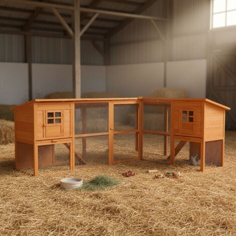 pollo hutch coniglio hutch free run cage coniglio legno XXL