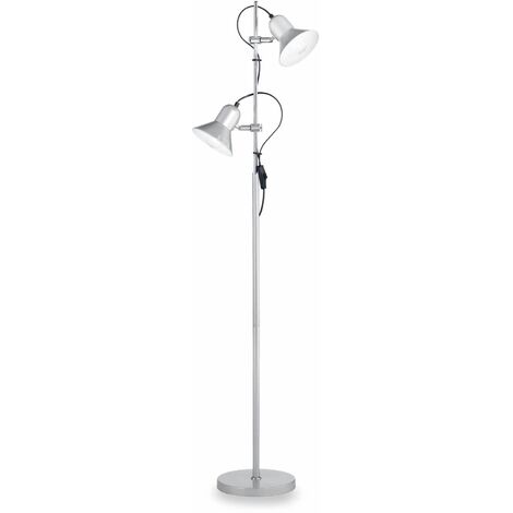 Ideal Lux Polly - 2 Light Double Floor Lamp Silver, E27