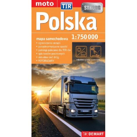 Polnische TIR-Straßenkarte (wasserdichte Version)