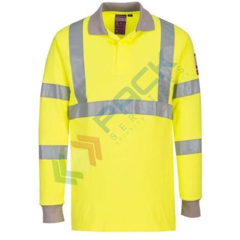 Polo a maniche lunghe antistatico e hi-vis Colore: Giallo Taglia XXL - Portwest