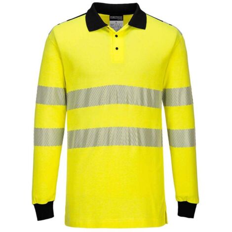 Polo ad alta visibilità ignifugo Colore: Giallo/nero Taglia XXL - Portwest