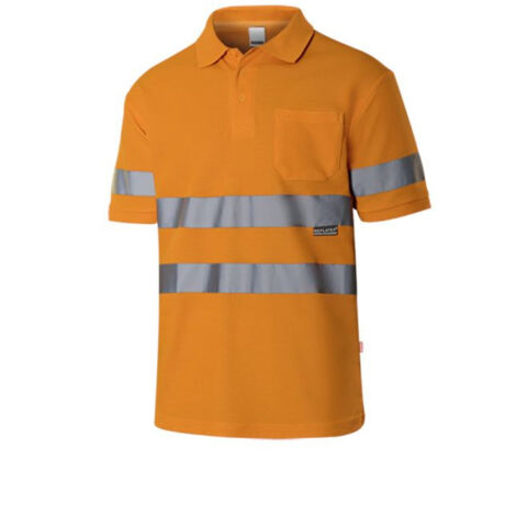 Polo algodón manga corta alta visibilidad 305512  L - Naranja fluor