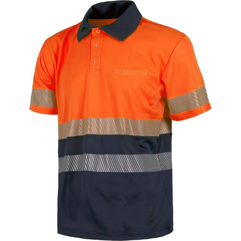 

Polo combinado de alta visibilidad en micropiqué de poliéster WORKTEAM C3890 | XXL - Marino+Naranja A.V.