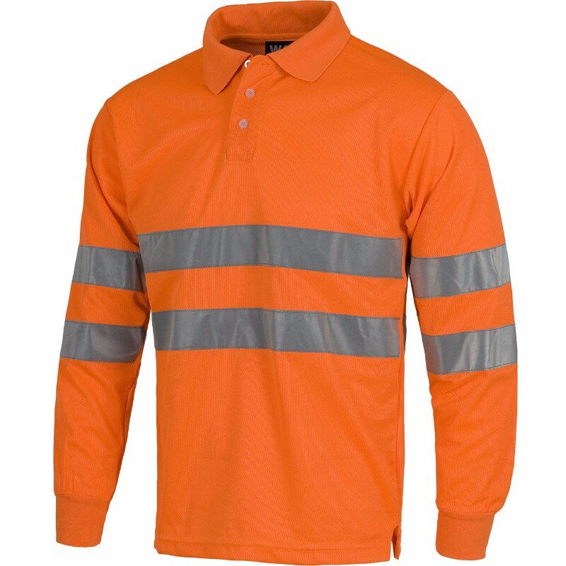 

Polo de alta visibilidad de manga larga en tejido ligero WORKTEAM C3833 | S - Naranja A.V.