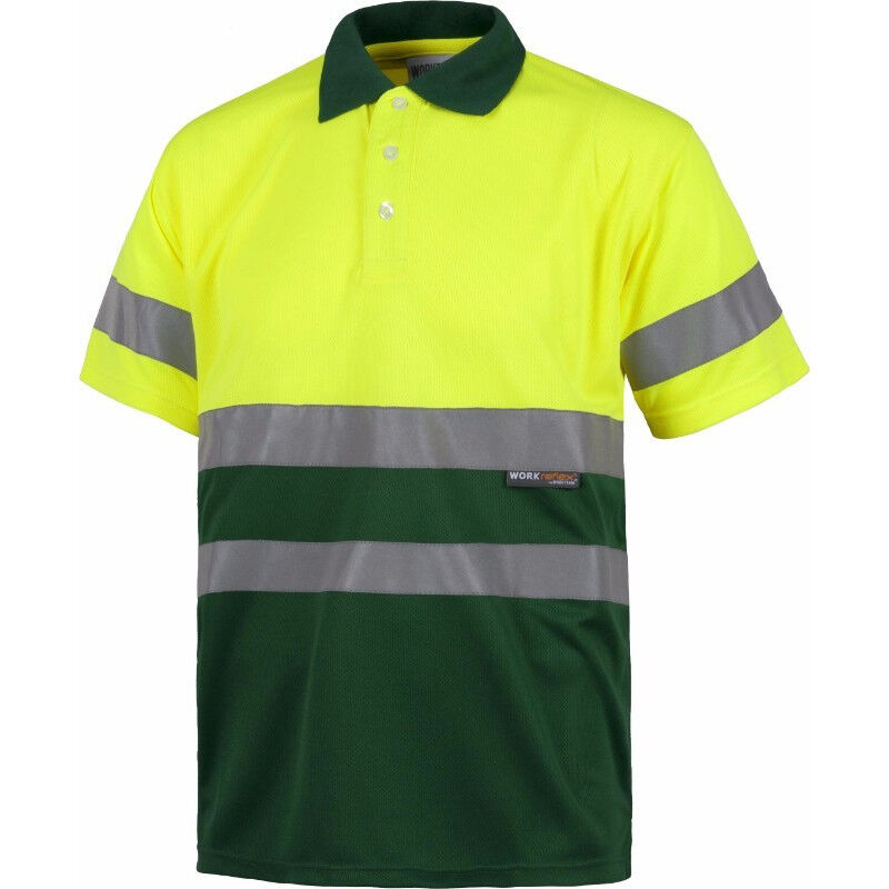 

Polo de Alta Visibilidad manga corta en colores combinados C3860 | XL - Amarillo AV+Verde Oscuro - Workteam