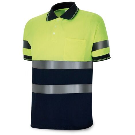 Polo Alta visibilidad MARCA PL amarillo/azul marino poliéster 160 gr. T-L