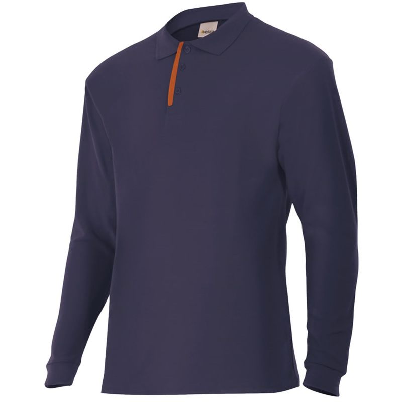 

POLO DE MANGA LARGA BICOLOR Azul Navy M