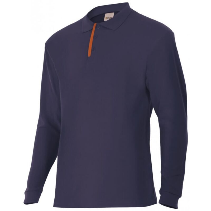 

POLO DE MANGA LARGA BICOLOR Azul Navy S
