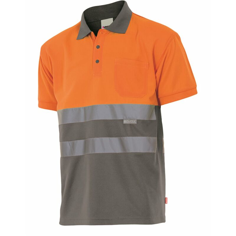 

POLO BICOLOR MANGA CORTA ALTA VISIBILIDAD Naranja Flúor 4XL