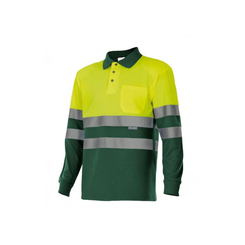 

Polo bicolor de alta visibilidad de manga larga VELILLA Serie 175 | 4XL - Amarillo flúor / Verde caza