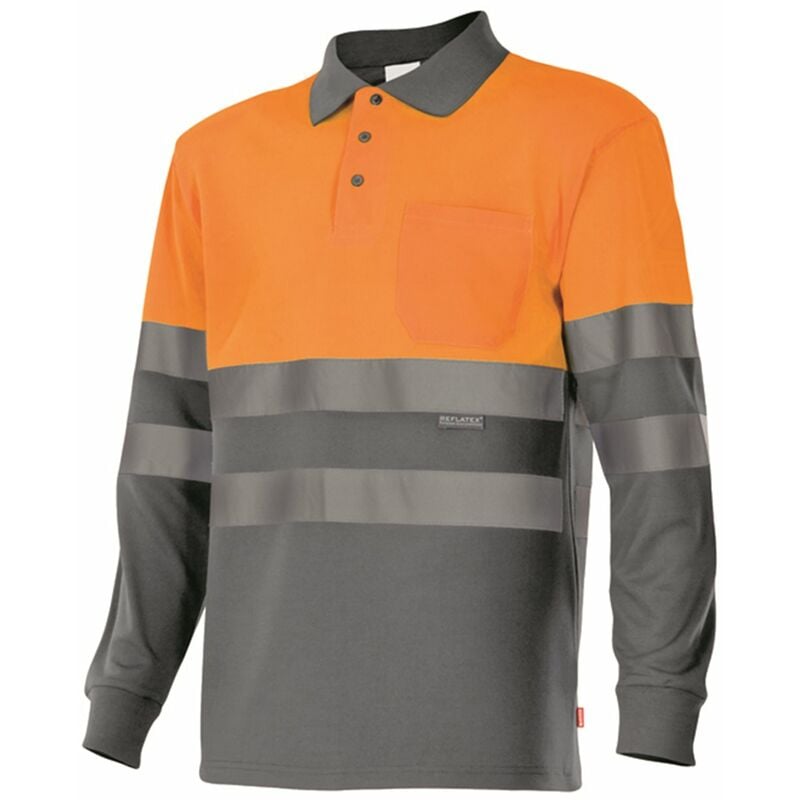 

POLO BICOLOR MANGA LARGA ALTA VISIBILIDAD Naranja Flúor 3XL