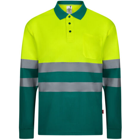 Polo bicolor manga larga de alta visibilidad VELILLA BASIC Serie 305507