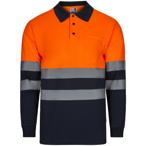 Polo bicolor manga larga de alta visibilidad VELILLA BASIC Serie 305507