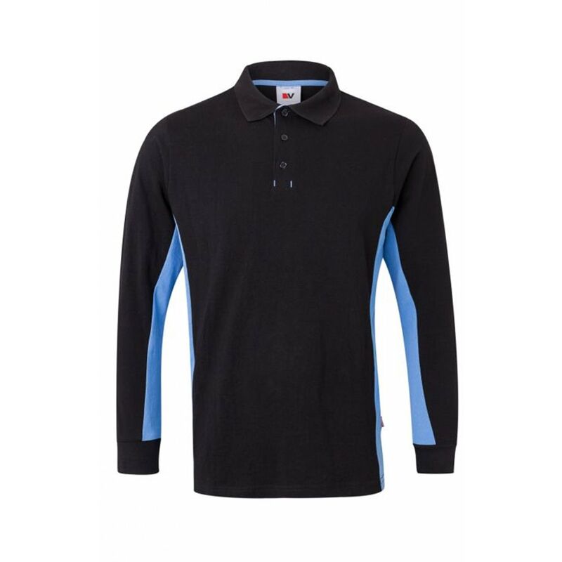 

POLO BICOLOR MANGA LARGA Negro S