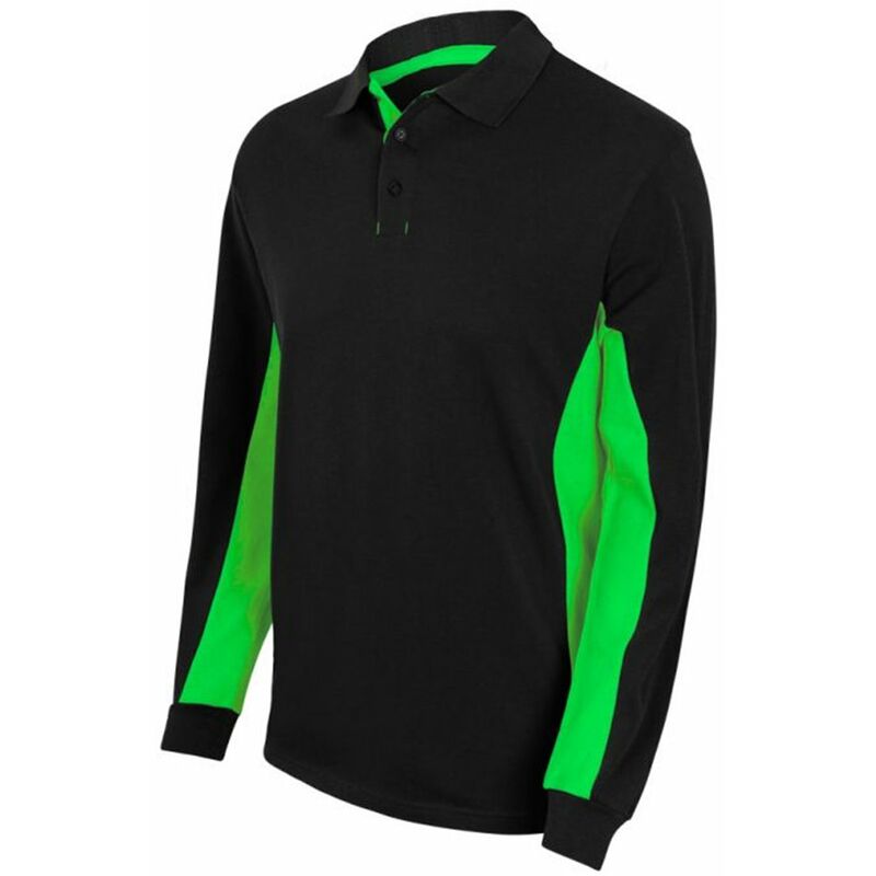 

POLO BICOLOR MANGA LARGA Negro M