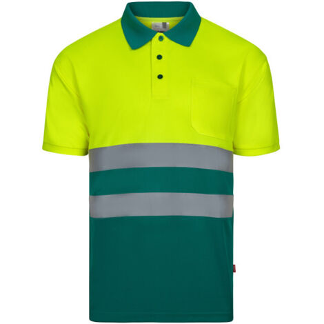 POLO BICOLOR MC AV VERDE/AMARILLO FLÚOR 2XL