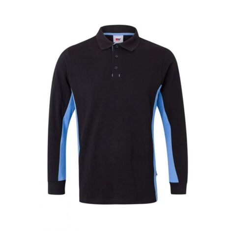 POLO BICOLOR ML NEGRO/NARANJA 3XL