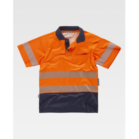 Polo combinado de manga corta en micropiqué de poliéster con interior de algodón C3895