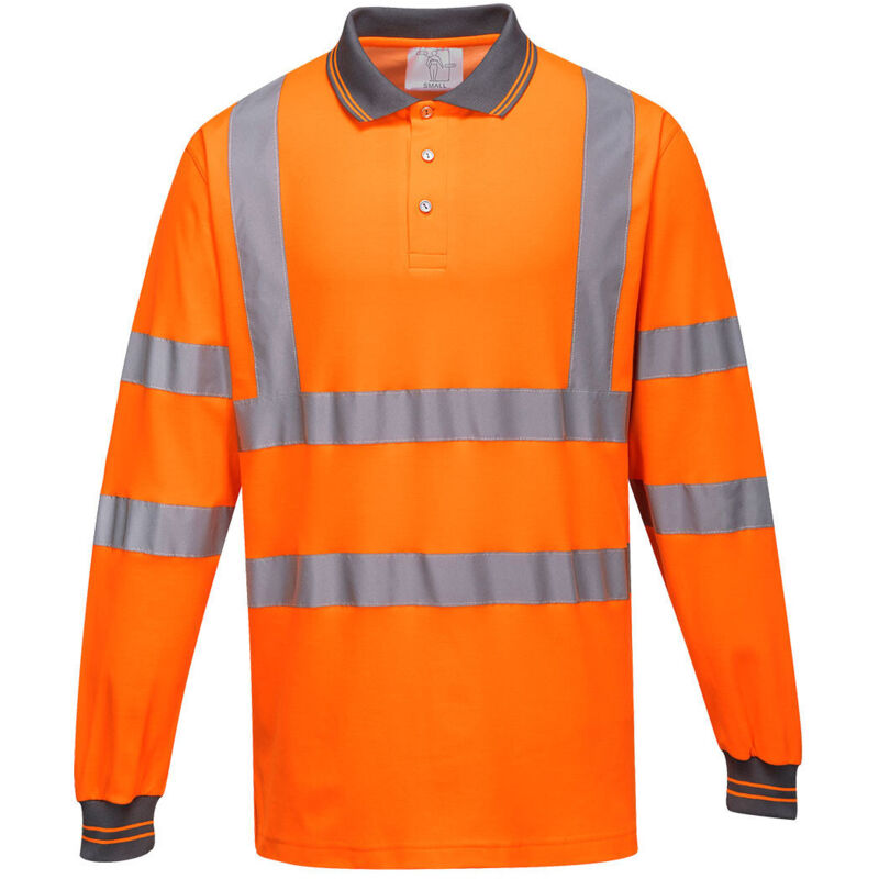Polo Aus Baumwolle Mit Langen Ärmeln Farbe, Orange Größe L - Portwest