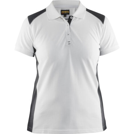 Polo da lavoro a maniche corte donna 3390 - Bianco/Grigio scuro S