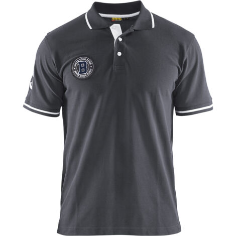 Polo da lavoro in piquet Blaklader Limited Edition Grigio / Bianco XS