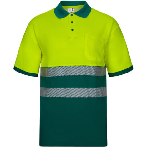 Polo de algodón bicolor de alta visibilidad manga corta Reflatex RS Serie 305523 VELILLA
