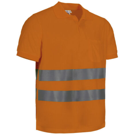 Polo de Alta Visibilidad de manga corta y bolsillo VALENTO LEXINGTON 3XL Naranja Flúor