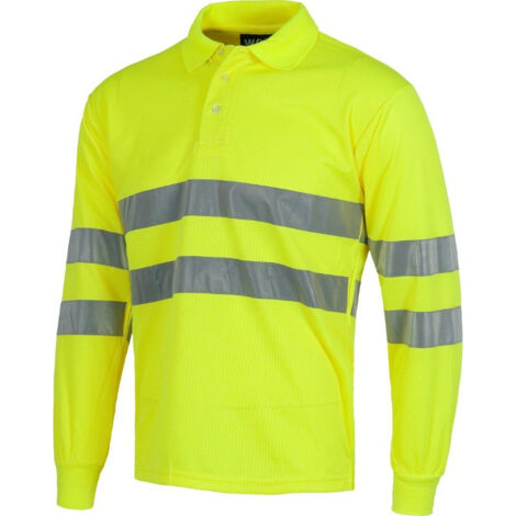 Polo de alta visibilidad de manga larga en tejido ligero WORKTEAM C3833