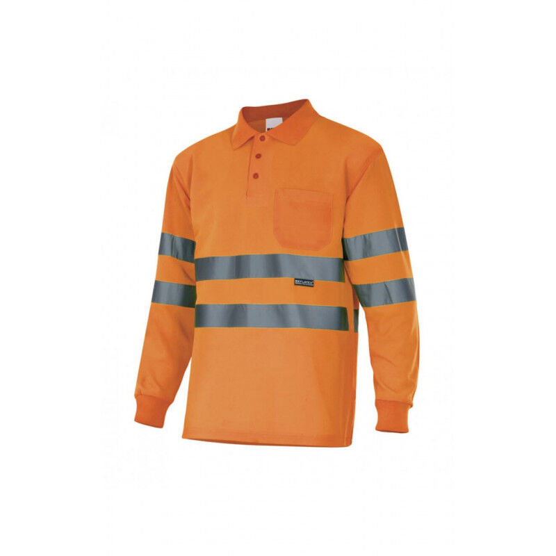 

Polo de alta visibilidad de manga larga con cintas reflectantes Serie 174 | Naranja flúor - 5XL - Velilla