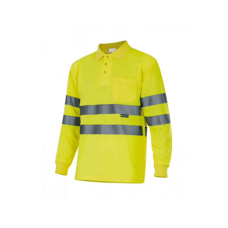 

Polo de alta visibilidad de manga larga con cintas reflectantes Serie 174 | M - Amarillo flúor - Velilla