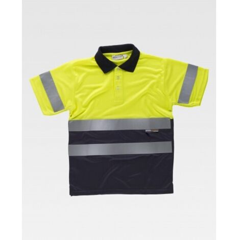 Polo de Alta Visibilidad manga corta WORKTEAM en colores combinados C3860