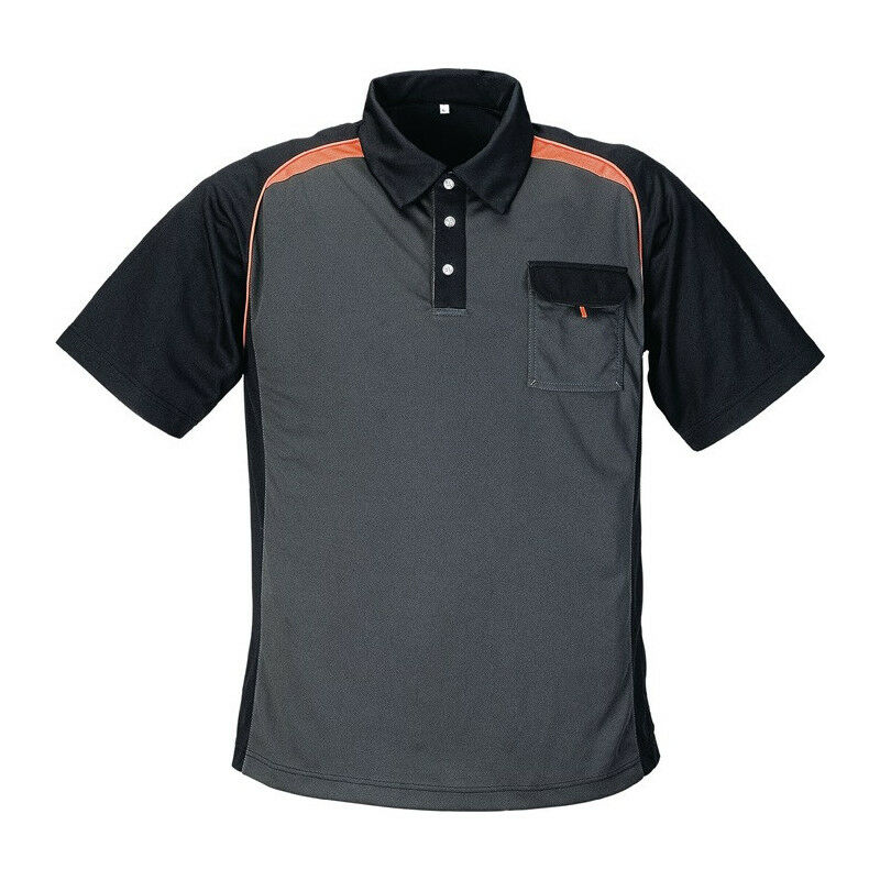 

Polo de hombre talla XL gris oscuro / negro / naranja - Terratrend