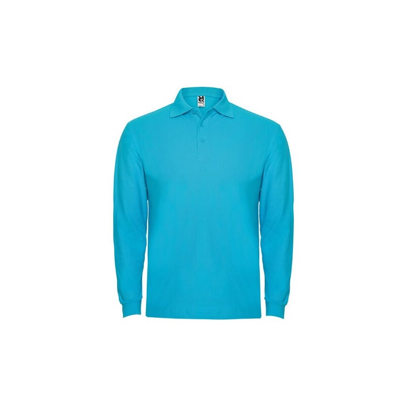 

Polo de manga larga, cuello y bocamangas ESTRELLA L/S PO6635 | S - Turquesa
