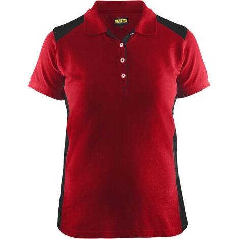 Polo de trabajo de manga corta mujer 3390 - Rojo/Negro XL