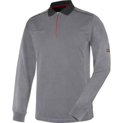 Polo de travail à manches longues Stretch X Würth MODYF gris