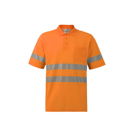 Polo flúor de algodón manga corta Reflatex RS con cintas reflectantes Serie 305522 VELILLA