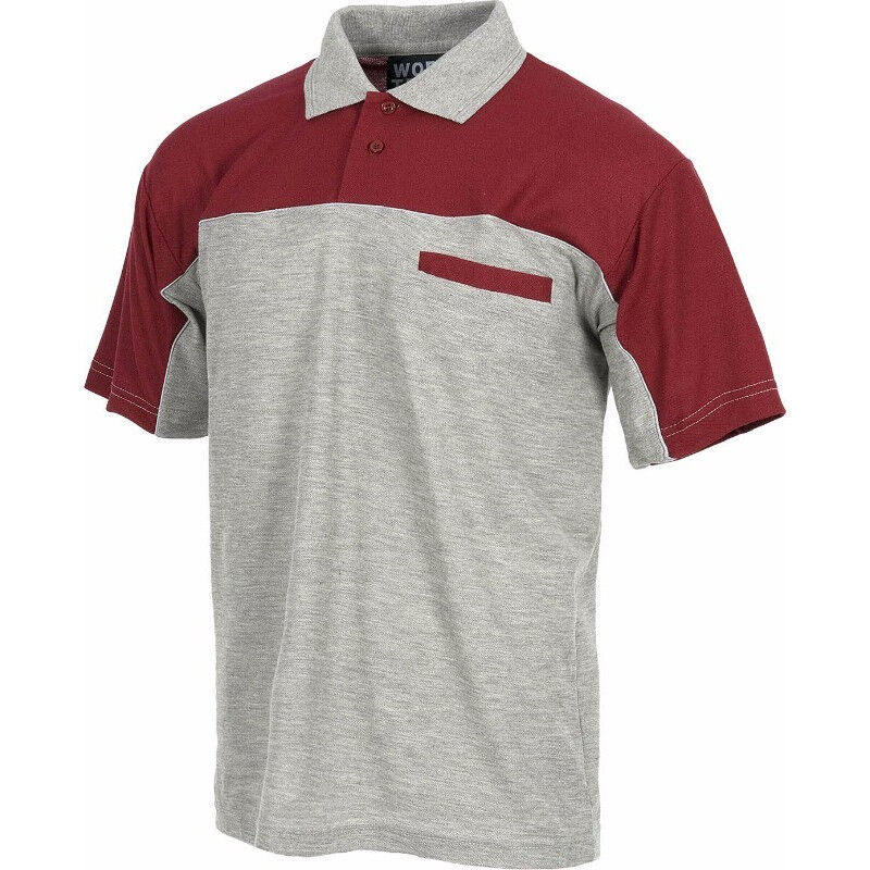 

Polo técnico en tejido piqué con vivos reflectantes Future WF1855 | M - Gris+Granate - Workteam