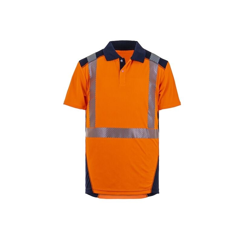 T2S - Polo haute visibilité borneo orange/marine - m