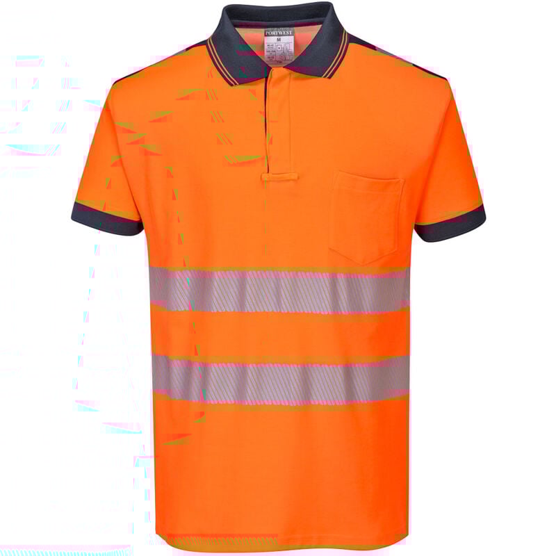 Polo hv PW3 couleur : Orange/Marine taille m Portwest