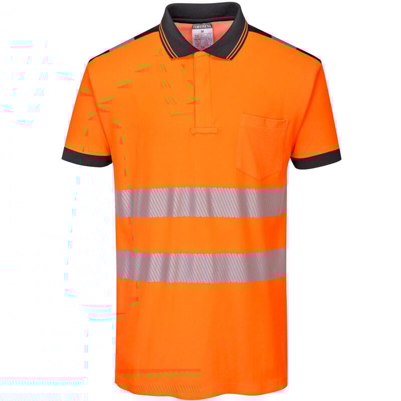 Polo HV PW3 couleur : Orange/Noir taille 4XL - PORTWEST