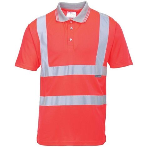Polo Hi-vis Manches Courtes Couleur : Rouge Taille Xl - Portwest
