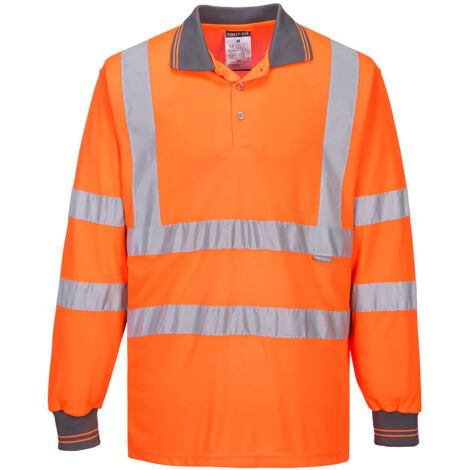 Polo HV de Manga Larga Naranja L